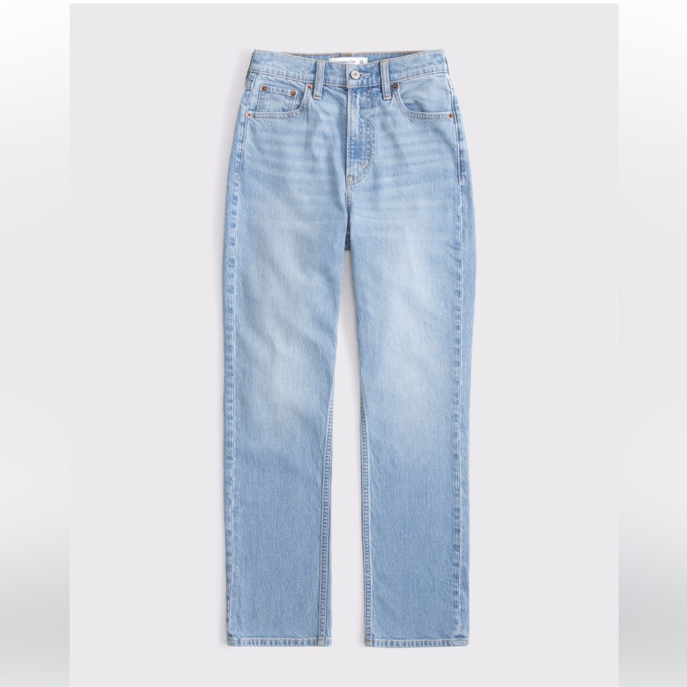 Abercrombie and Fitch ultra high rise ankle straight jeans curve love denim NWT